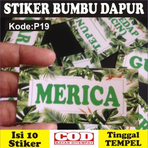 (KODE P19) PAKET STIKER BUMBU ISI 10 | LABEL BUMBU | STIKER BUMBU DAPUR | NAMA BUMBU | STIKER WATERPROOF | STIKER TAHAN AIR DAN MINYAK | STIKER GULA | STIKER KOPI | STIKER SUSU | STIKER TEH | STIKER TEPUNG | STIKER DAPUR
