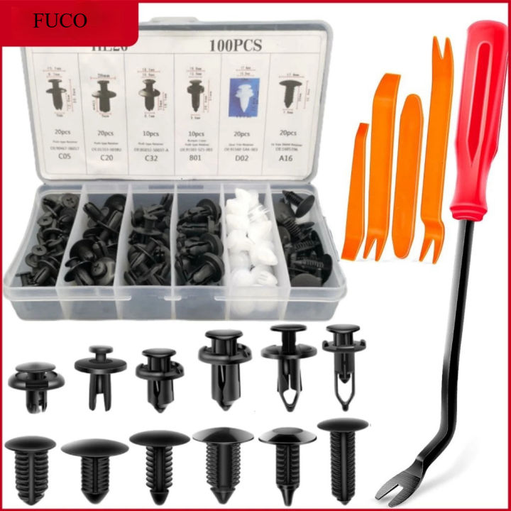 FUCO Bộ 100 Đinh Tán Chốt Vít Nở Bằng Nhựa Cố Định Các Bộ Phận Trên Xe ...