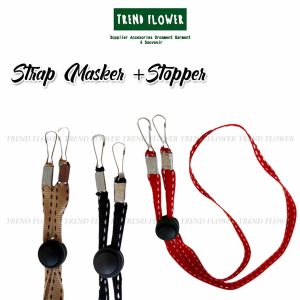 Strap Masker Kain + STOPPER - Kalung Masker - Tali Masker Style Korea rantai masker