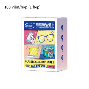 Hộp 100 Khăn lau kính mắt kính cận Giấy lau kính nano chống sương mờ vân tay bụi bẩn tiện lợi