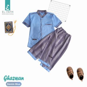 Setelan Baju Koko Anak Lengan Pendek dan Sarung Celana 1-12 Tahun Baju Koko Sarcel Ghazwan