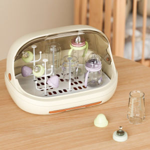 Baby Bottle Storage Box Cup Storage Box Draining Dustproof Drying Rack Tea Water Cup Storage Box