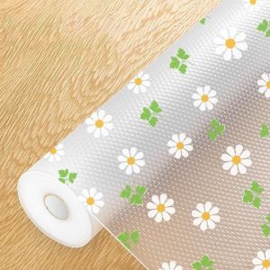 CHAMPIONBABY Transparent Kitchen Cabinet Mat EVA Waterproof Drawer Mat Anti-mold Liner Moisture-Proof Flower Cuttable Mat Dining Table