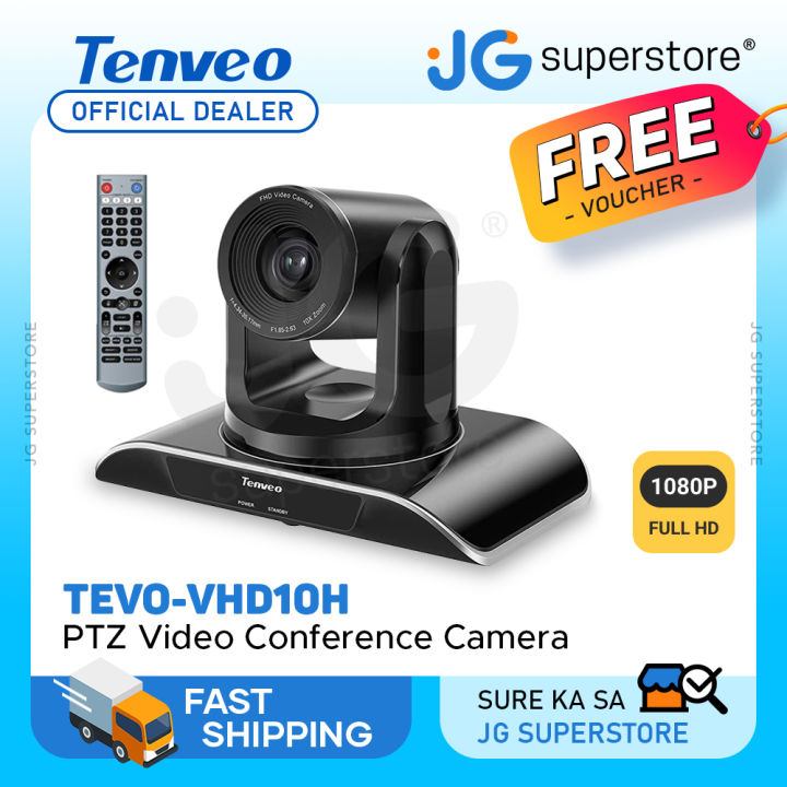 Tenveo TEVO-VHD10H 1080P FHD USB HDMI PTZ Video Conference Camera with  10x Optical Zoom, Pan Tilt, IR Remote Control, Wall Mount for Meetings  and