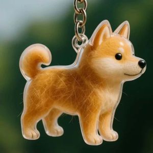 FOUNDTWO Transparent Acrylic Keychain Cat Hair Storage Capsule Animal Shaped Handmade Dog Hair Storage Container Cat Fur Storage Pendant Stylish Rabbit Hair Storage Box Pet Souvenirs