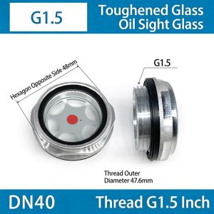 NOBLELUX 1Pcs G1 G1-1/4 G1-1/2 BSP NPT Oil Sight Window G1/4 G3/8 G1/2 G3/4 Male Thread Air Compressor Parts Durable Aluminum Oil Level Sight Glass for Air Compressor