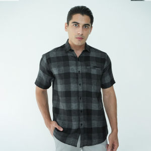 Casella Kemeja Pria Lengan Pendek Motif Kotak | Kemeja Chicago