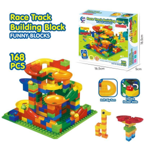 DOUBLE GREAT MAINAN MONTESSORI BUILDING BLOCK BALL DIY TRACK MARBLE RACE