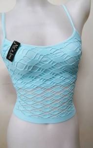 เสื้อซับใน สายเดี่ยวสแปนเด็กซ์ ลายตาข่ายใหญ่ free size พร้อมส่ง