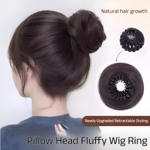 【FAMMY FAEY】2025 New Style Birds Nest Ball Head Wig Headband Female Lazy Hair Artifact Fluffy Hair Volume Shrinking Hair Accessories丸子头蓬松假发圈