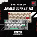 BÀN PHÍM CƠ MẠCH XUÔI JAMESDONKEY A3 KHÔNG DÂY LAYOUT 75% RETRO STYLE. 