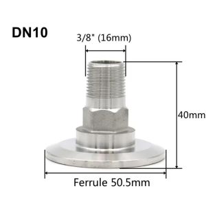 KENJE Sanitary Grade Internal Thread Ferrule Fitting Internal Thread SS304 Stainless Steel Sanitary Grade Fitting Fitting Triple Clamp SS304 Fitting Sanitary Applications