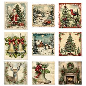 YJFUY Tự làm Nhãn dán chai rượu vang giáng sinh Cây giáng sinh ông già Noel Người tuyết Nắp chai rượu Hoài cổ Dễ dán Nhãn Giấy chai rượu vang đỏ Trang trí tiệc giáng sinh