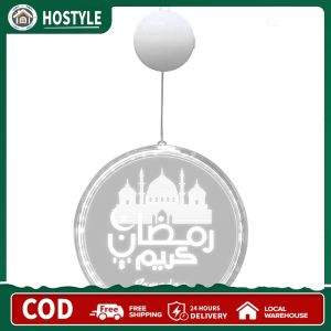 【NEW】 Battery-Operated Ramadan LED Light with Suction Cup Islamic Style Hanging Garland for Holiday Decor