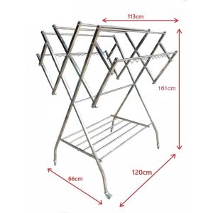 ราวตากผ้า พับได้+มีล้อ ราวตากผ้าพับได้ ราว ราวแขวน ราวตากผ้าสแตนเลส ราวตากผ้าคอนโด ราวตากผ้าอลูมิเนียม Drying Rack