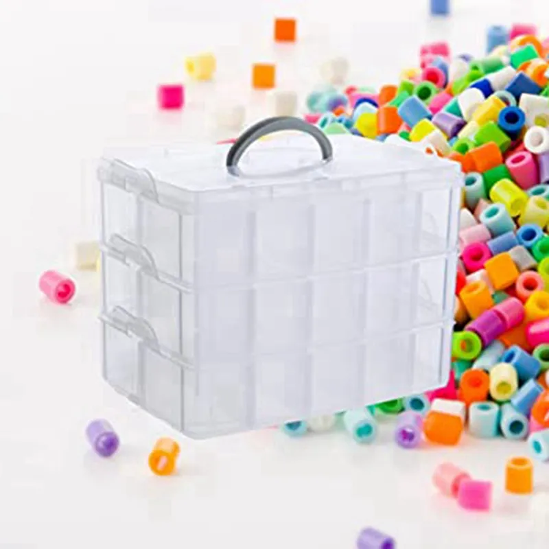 Stackable 3-Tier Clear Plastic Organizer Multi Layer Storage Box