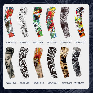 【NEW A 】(12-pack)Tattoo Arm Sleeves Cool Refreshing Summer Sun Protection Arm Protectors Ice Silk Sleeve Gloves Elbow Pad Popular Online