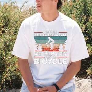 [Local Stock] VCC Retro Color Pine Bicycle Silhouette Funny Rider Slogan Print Summer Cotton Men Tee Casual Fashion Short Sleeve Bike Tee