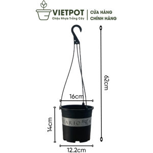 Chậu nhựa treo ban công VIETPOT hoa văn MONTARIO cây kiểng cây hoa trang trí sân vườn