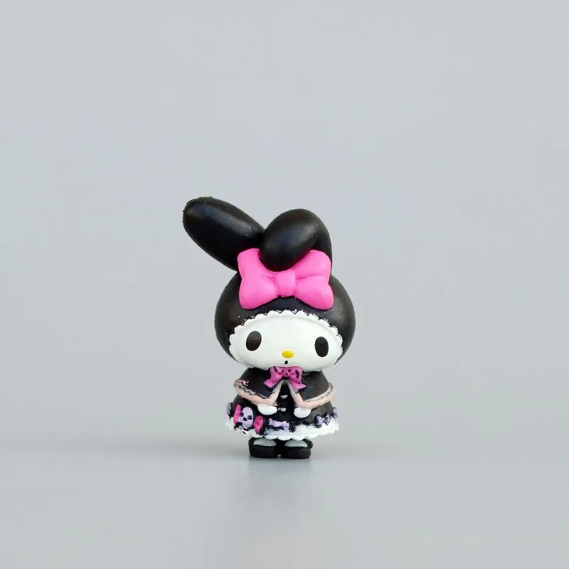 3.5-4.5Cm Kawaii Mini Kuromi Figure Hello Kitty Sanrio Cartoon My Melody  Pom Pom Purin Figurines PVC Dolls Model Cake Decoration