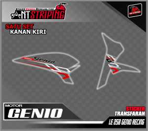 Striping Sticker Variasi Genio-Sticker Striiping Transparan Variasi Semifull Motor Genio LE258