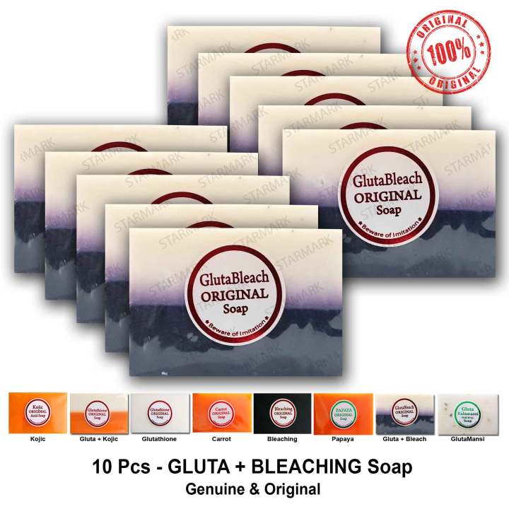 Glutathione Soap plus Bleaching Soap Soaps WHITE AND BLACK Original Gluta  Bleach Gluta Bleaching GlutaBleach Clear Packaging Kojic Acid Soap Soaps  Red Continental - 10 Pcs - Lazada