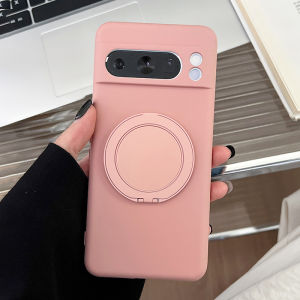 Ring Holder Stand Liquid Silicone Phone Case For Google Pixel 9 8 7 6 Pro 9ProXL 9A 8A 7A 6A Candy Colour Shockproof Soft Cover
