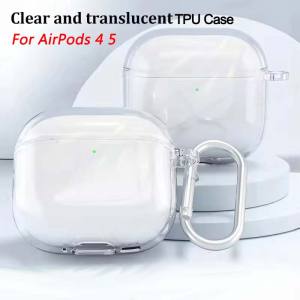 Ốp lưng TPU mềm trong suốt chống sốc dành cho AirPods 4 5 dễ dàng mang theo