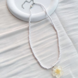 Corinna Vacation Style Egg Flower Necklace Bohemian Style Rice Bead Necklace Flower Collarbone Chain