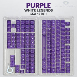 FANTASY T MALL 136 Key Transparent PC Keycaps Mechanical Keycap Set UV Printed Shine Through RGB Six Colors for MX Style Mechanical Keyboards Full Set Clear Purple Pink Blue Black Smoke Cyan