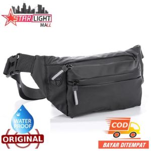 Tas Selempang Pria Import Haoshuai 3393 Waist Bag Anti Air