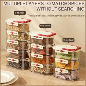 Storage Box Sealed Storage Organizer Multi-layer Stackable Storage Classification Food Grade Storage Box