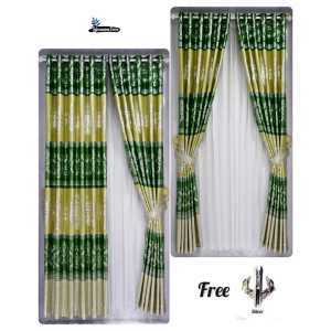 Gorden Pintu Kain Beludru Tebal Motip Bunga Model Semokring 12 Ring Ukuran Lebar 130 Tinggi 225