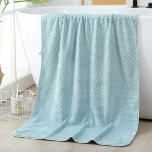 Thickened auspicious-patterned coral fleece bath towel suitable for home use for adults absorbent and quick-drying also ideal as a beach towel manufacturer