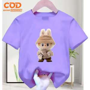 Baju atasan Fashion anak Cewek Cowok usia 1-12 tahun Labubu Monster Kekinian Sablon Digital