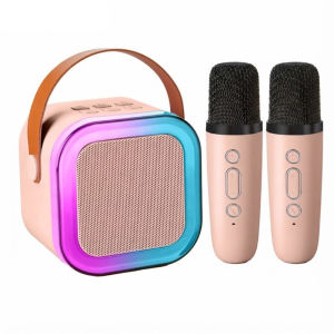 K12Karaoke Wireless Audio Speaker Bluetooth Microphone Portable Home KTV With 2 Microphone