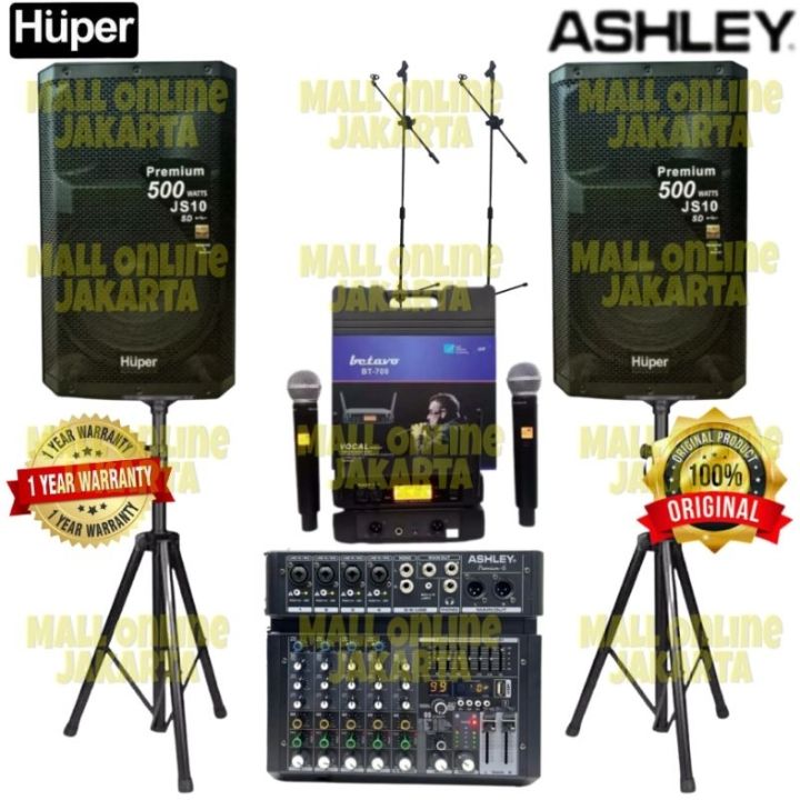 Paket Speaker Huper 15 Inch Js10 Sound System Outdoor Lapangan Mixer