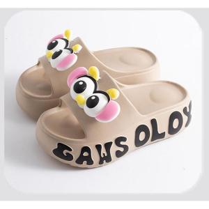 [Free Shipping] 25 Thick-Soled High-Heeled Slippers For Women Fashionable And Non-Slip With Letter Designs On The Sides Suitable For Outdoor Wear In Summer Made Of EVA Material