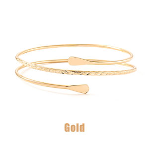 Upper Arm Bracelet Metal Coil Swirl Spiral Shape Armband Cuff Fashion Simple Arm Bangle Armlet Adjustable for Women Girl Retro Metal Punk Coiled Upper Arm Cufflinks Arm Bands Bracelets Suitable for Womens Minimalist Open Style Arm Band Jewelry