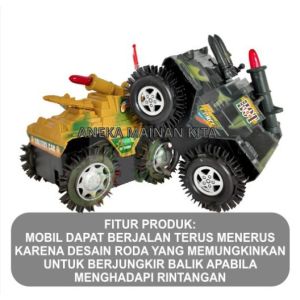 Mainan Anak Laki Laki Mobilan Jungkir Balik Tumbling Tank Millitary Car Mainan Anak Tank Militer