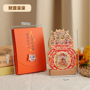 New Style Scene Wooden Frame 2026 Year of the Horse Wooden Floral Desk Calendar 3D Three-Dimensional Creative Gift Box C