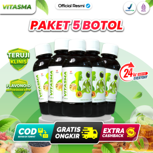 Vitasma Herbal Multi-Pack 5 Botol - Suplemen Herbal Anti-Batuk Sesak/Asma/ISPA/TBC/Pneumonia