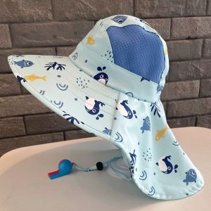LUSIT Polyester Mũ tai bèo trẻ em Chống tia UV Có Còi Mũ đi biển Ngoài trời Dễ thương Mũ che nắng Trẻ sơ sinh bé gái bé trai