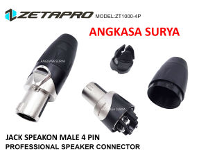 Jack Speakon Male ZETAPRO ZT1000 ORIGINAL/ Jack Spikon 4 pin Zetapro ZT1000-4P Ujung Metal