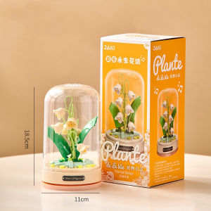 Mainan Balok DIY Kotak Musik Rose Flower Mawar Block Bangunan Flower Bouquet Buket Bunga Blok Susun Hadiah Ulang Tahun Hadiah Hari Valentine Hari Jadi