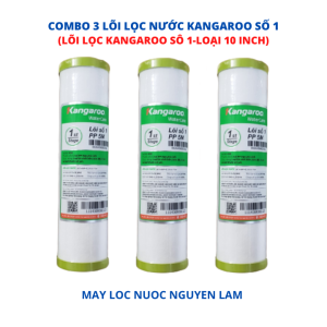 Combo 3 Lõi Lọc Kangaroo Số 1 Loại 10 inch - (Dùng Trong Máy Lọc Nước RO)