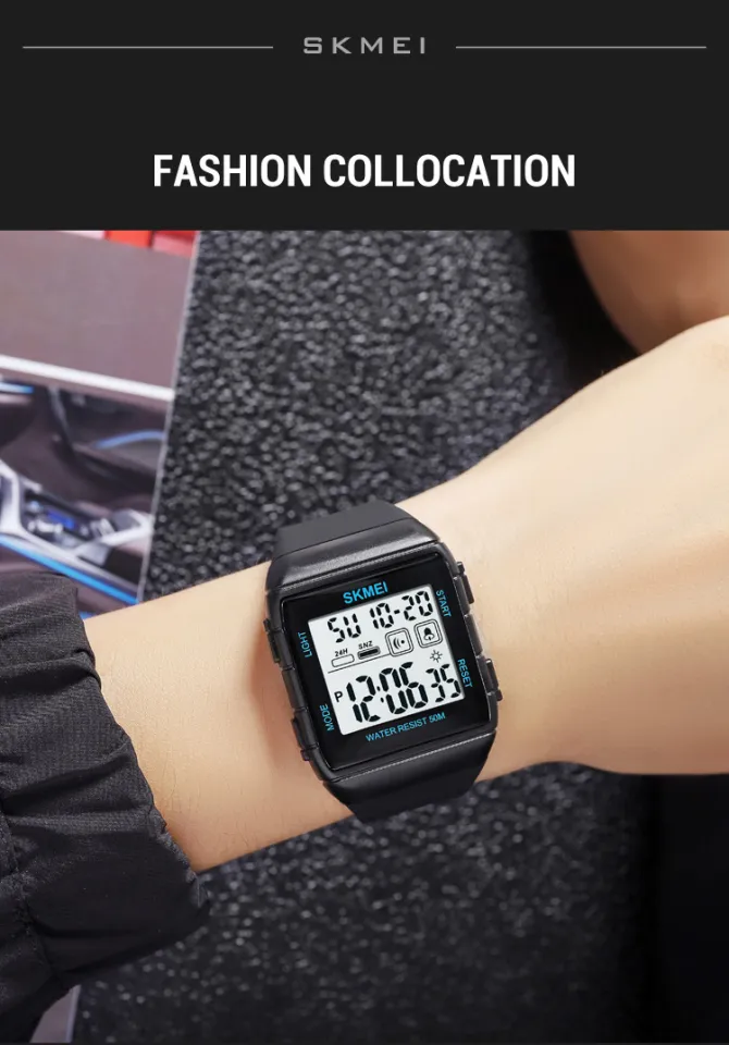 SKMEI Men Sport Watches Swim Countdown Digital Watch Backlight Chrono 50M  Waterproof Fashion Outdoor Wristwatches for men women