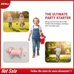 【COD】🔥🔥🔥 4D Cartoon Elephant Balloon Stand Walking Foil with Wheel Kids Birthday Party Supplies Animal