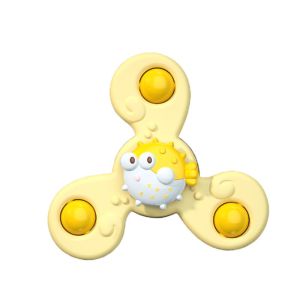 【Baby101】3pcs Set Baby Kids Spinner Cute Animals Flower spinning Toys bathtoy fun bathtoys budak mainan餐桌吸盘婴儿玩具