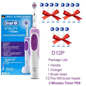 Oral B Electric Toothbrush Rotation Cleaning Oral 3D White Tooth Vitality Tooth Brush Inductive Charging + Gift Brush Head